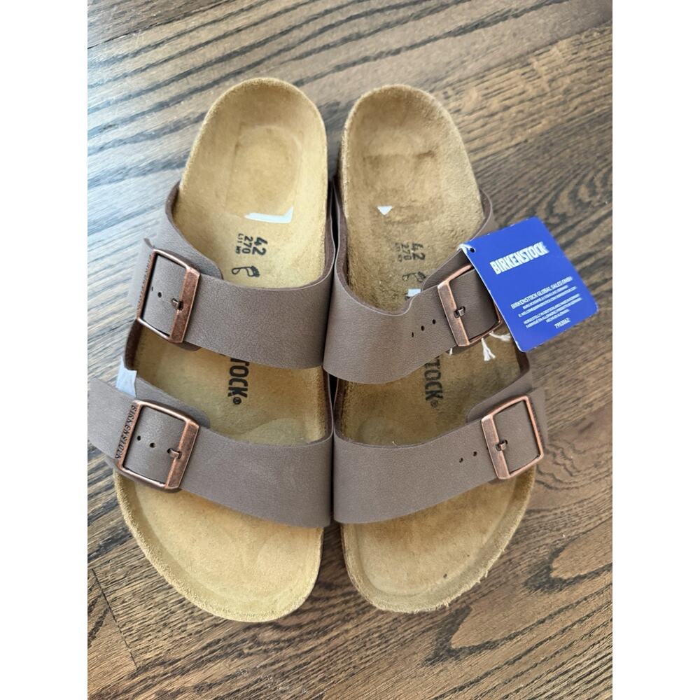 Birkenstock Arizona Mocha Birkibuc Soft Footbed Sandals Sz 42 Men's 9 Womens 11 - Picture 11 of 12